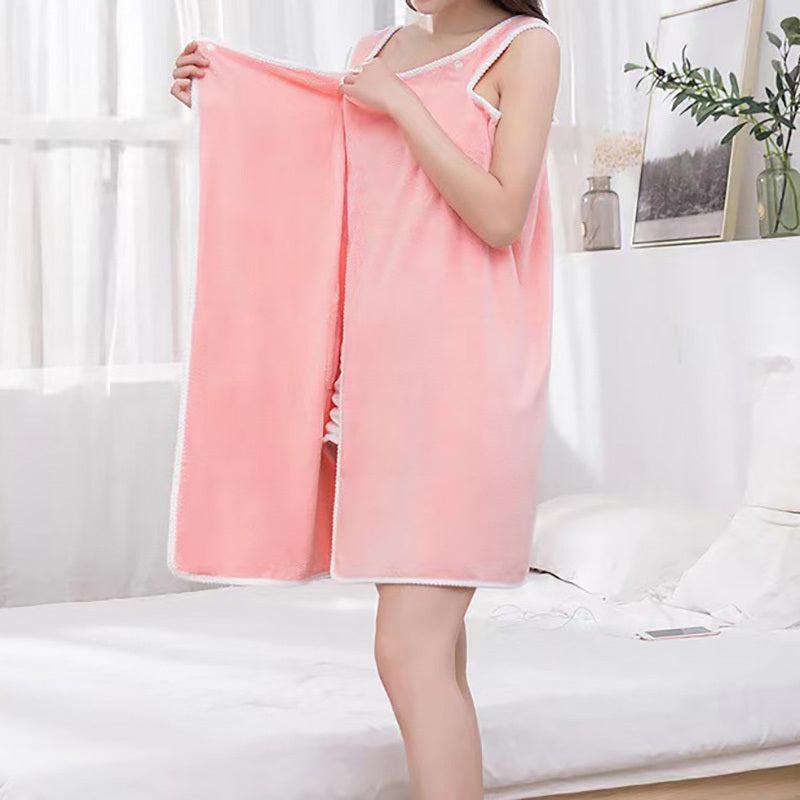 Women's Coral Velvet Bathrobe for Spa and Home Use