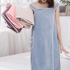 Women's Coral Velvet Bathrobe for Spa and Home Use