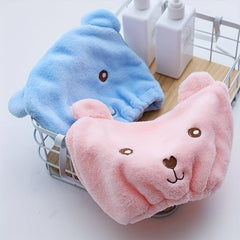 Bear Hair Drying Cap Cute Animal Hair Towel Quick-drying Shower Cap for Women