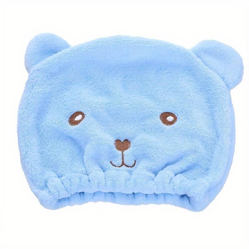 Bear Hair Drying Cap Cute Animal Hair Towel Quick-drying Shower Cap for Women