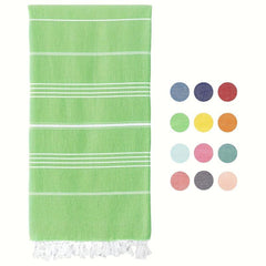 Striped Beach Towel with Tassels Soft Absorbent Quick Drying