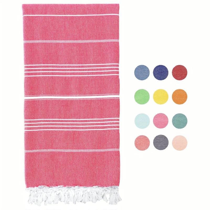 Striped Beach Towel with Tassels Soft Absorbent Quick Drying