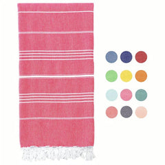 Striped Beach Towel with Tassels Soft Absorbent Quick Drying