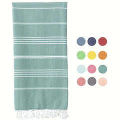 Striped Beach Towel with Tassels Soft Absorbent Quick Drying