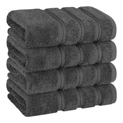 4pcs Solid Cotton Hand Towels Set Ultra Soft Highly Absorbent