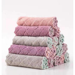 10pc Kitchen Towels & Dishcloths Set for Washing Dishes & Cooking, Random