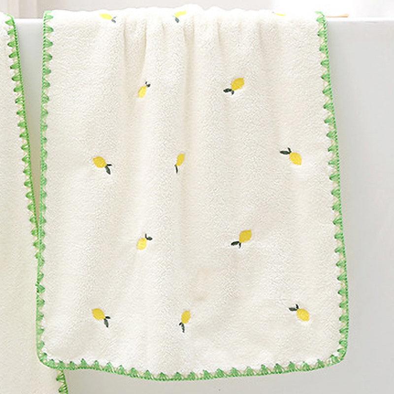 Peach Lemon Bath Towel Set Thick Absorbent No Hair Shedding