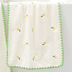 Peach Lemon Bath Towel Set Thick Absorbent No Hair Shedding