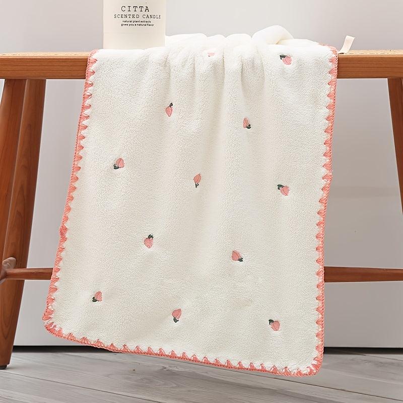 Peach Lemon Bath Towel Set Thick Absorbent No Hair Shedding