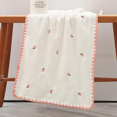 Peach Lemon Bath Towel Set Thick Absorbent No Hair Shedding