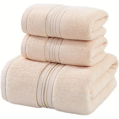 3pc Cotton Towel Set Bath & Hand Towel 450gsm Plush Spa Bathroom Towel