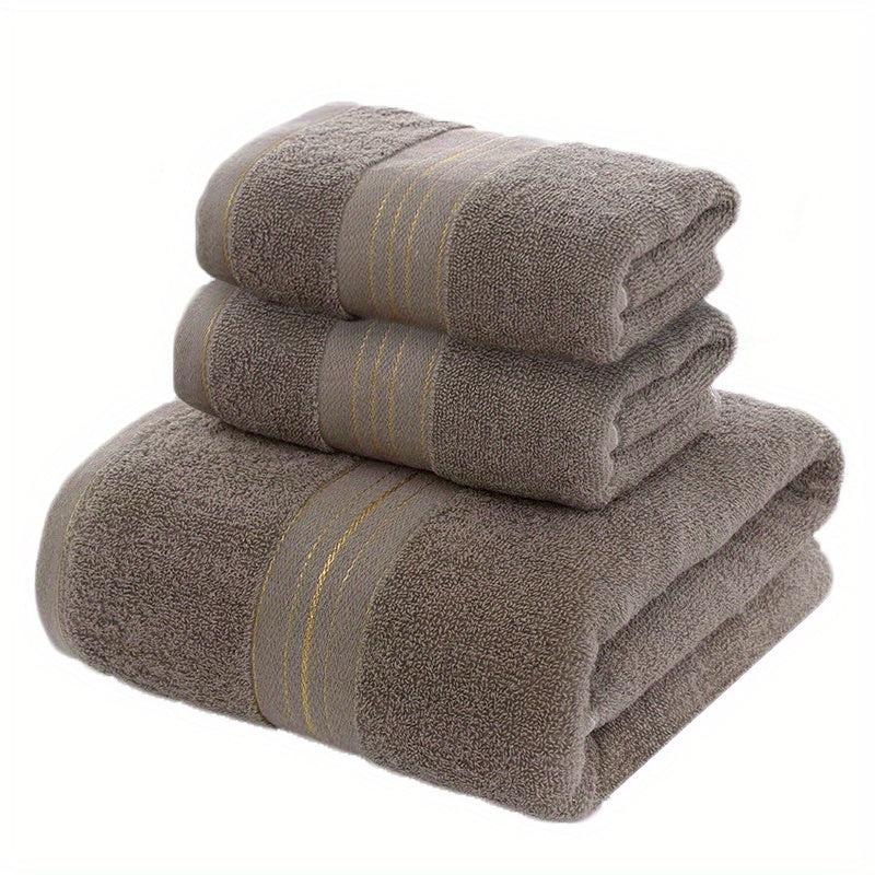 3pc Cotton Towel Set Bath & Hand Towel 450gsm Plush Spa Bathroom Towel