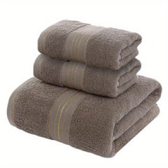 3pc Cotton Towel Set Bath & Hand Towel 450gsm Plush Spa Bathroom Towel