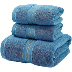 3pc Cotton Towel Set Bath & Hand Towel 450gsm Plush Spa Bathroom Towel