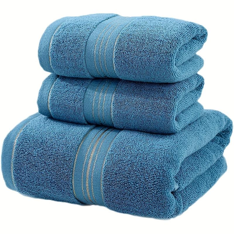 3pc Cotton Towel Set Bath & Hand Towel 450gsm Plush Spa Bathroom Towel