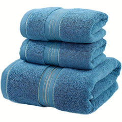 3pc Cotton Towel Set Bath & Hand Towel 450gsm Plush Spa Bathroom Towel