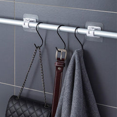 2pcs Curtain Rod Hook Wall Mounted Towel Rod Bracket Telescopic Rod Holder
