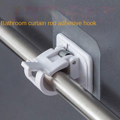 2pcs Curtain Rod Hook Wall Mounted Towel Rod Bracket Telescopic Rod Holder