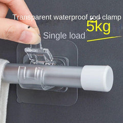 2pcs Curtain Rod Hook Wall Mounted Towel Rod Bracket Telescopic Rod Holder