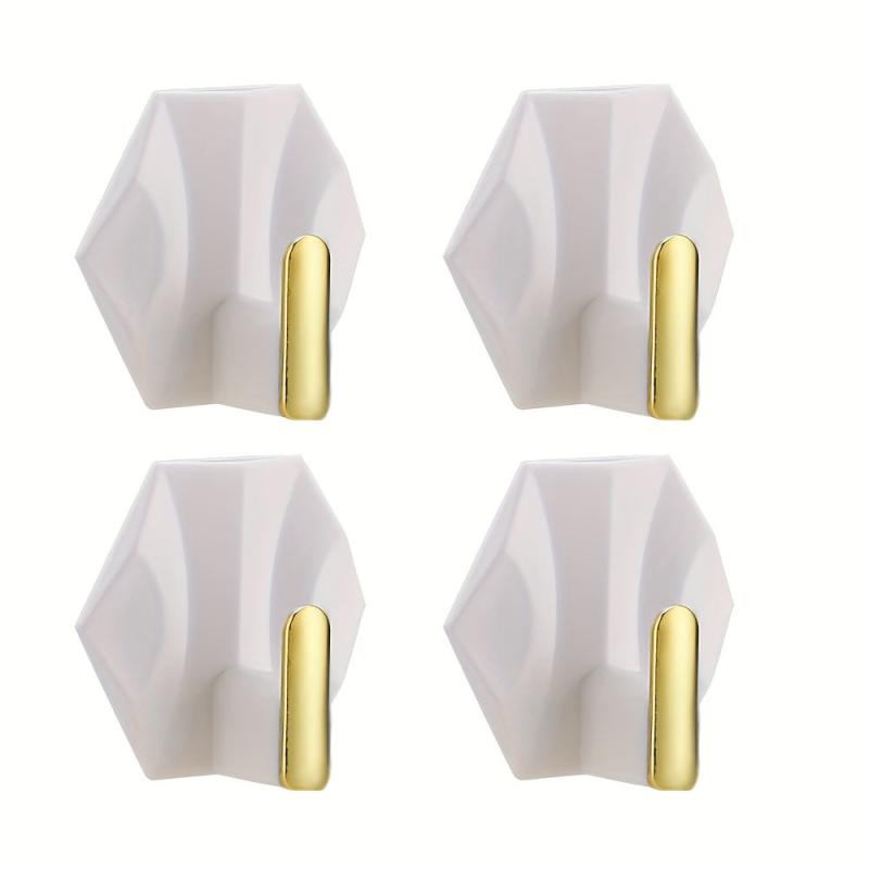 4pcs Bathroom Towel Hook Strong Adhesive Clothes Hanger Bedroom Wardrobe Hook