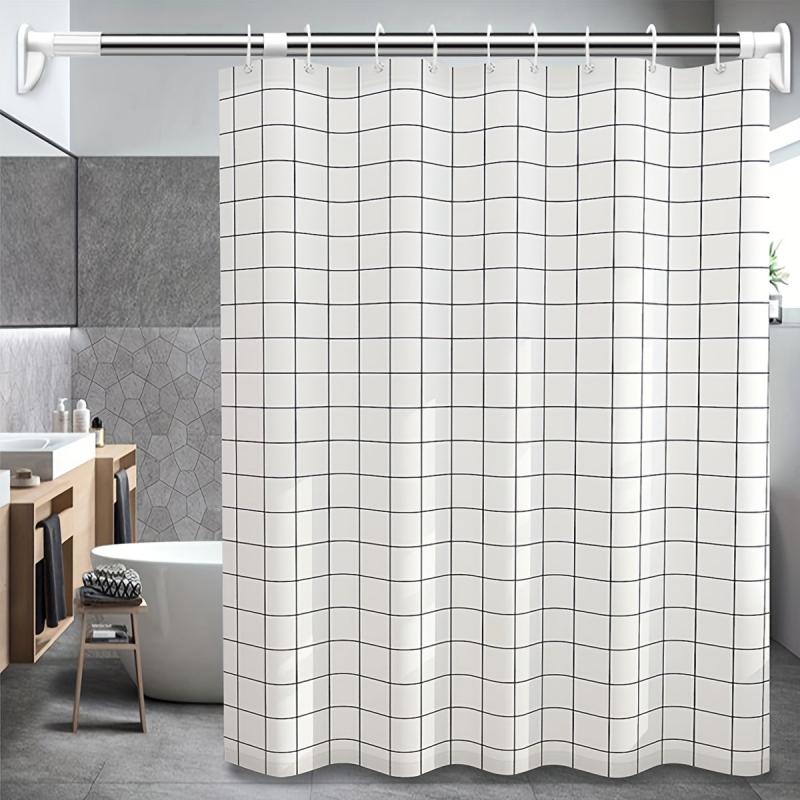 Thick Coated Telescoping Shower Curtain Rod No Drilling