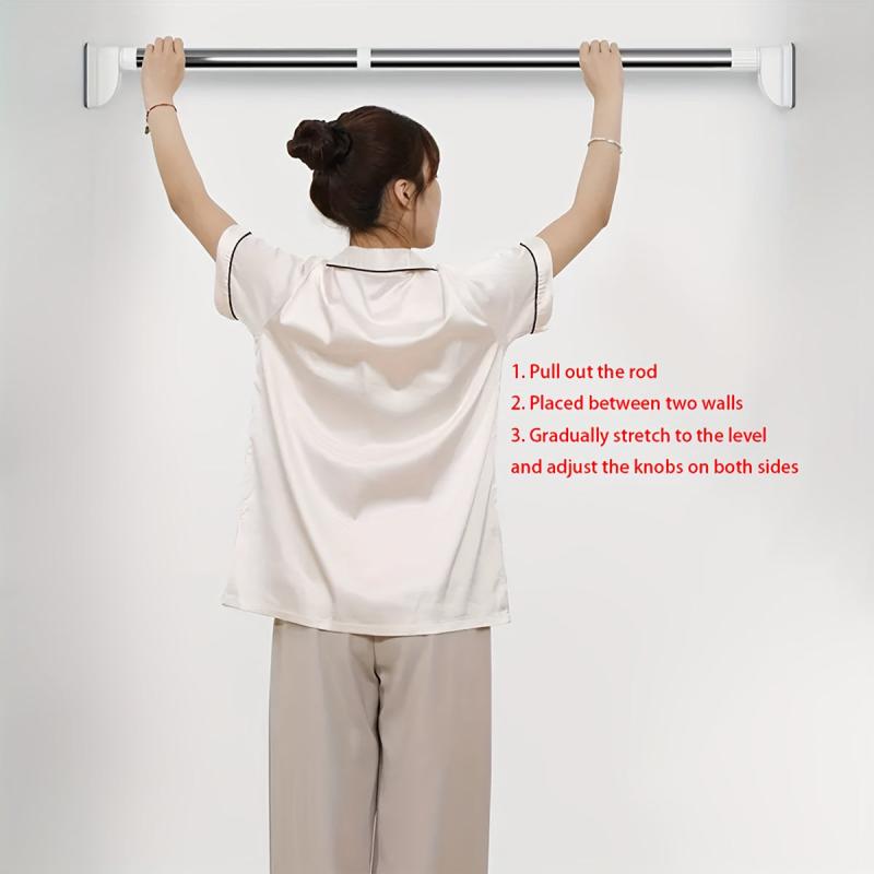 Thick Coated Telescoping Shower Curtain Rod No Drilling