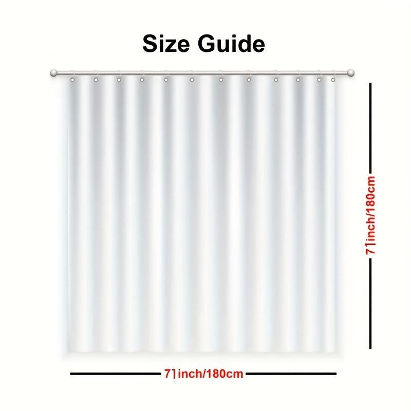 Beach Pattern Shower Curtain Waterproof Fabric Bath Curtain Bathroom Decor