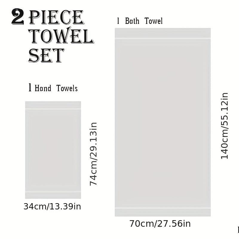 2pcs High Bathroom Towel Set Absorbent Quick Drying Soft Towel