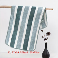Soft Striped Pattern Hand Towel and Bath Towel Set for Home Bathroom