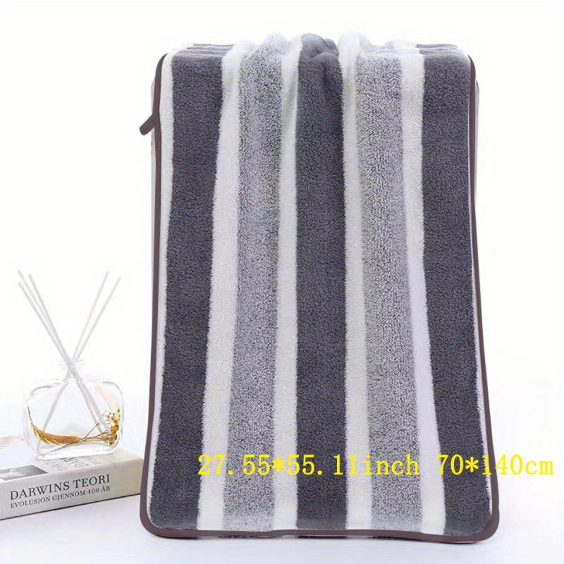 Soft Striped Pattern Hand Towel and Bath Towel Set for Home Bathroom