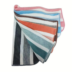 Soft Striped Pattern Hand Towel and Bath Towel Set for Home Bathroom