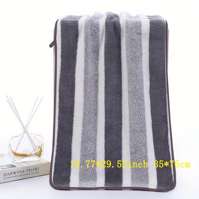 Soft Striped Pattern Hand Towel and Bath Towel Set for Home Bathroom