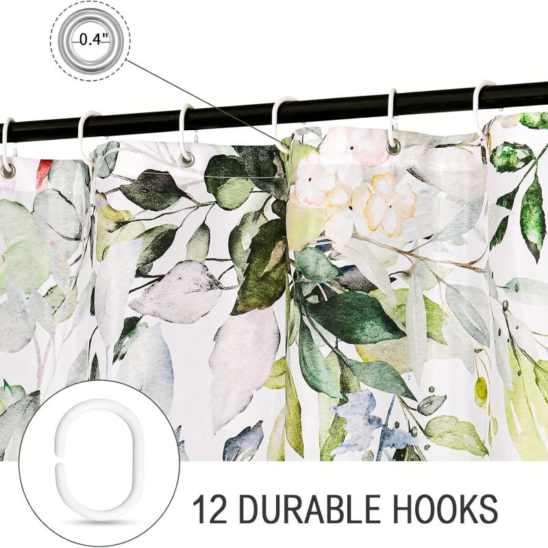 Eucalyptus Shower Curtain Waterproof Fabric 72x72inch Bathroom Decor