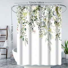 Eucalyptus Shower Curtain Waterproof Fabric 72x72inch Bathroom Decor