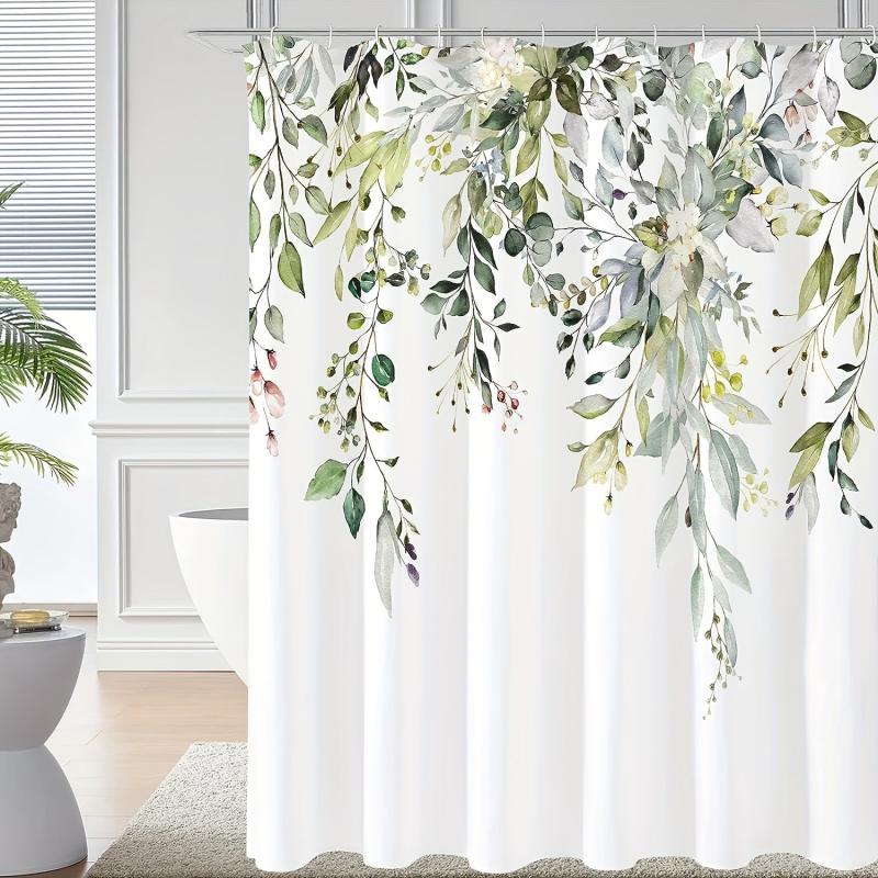 Eucalyptus Shower Curtain Waterproof Fabric 72x72inch Bathroom Decor