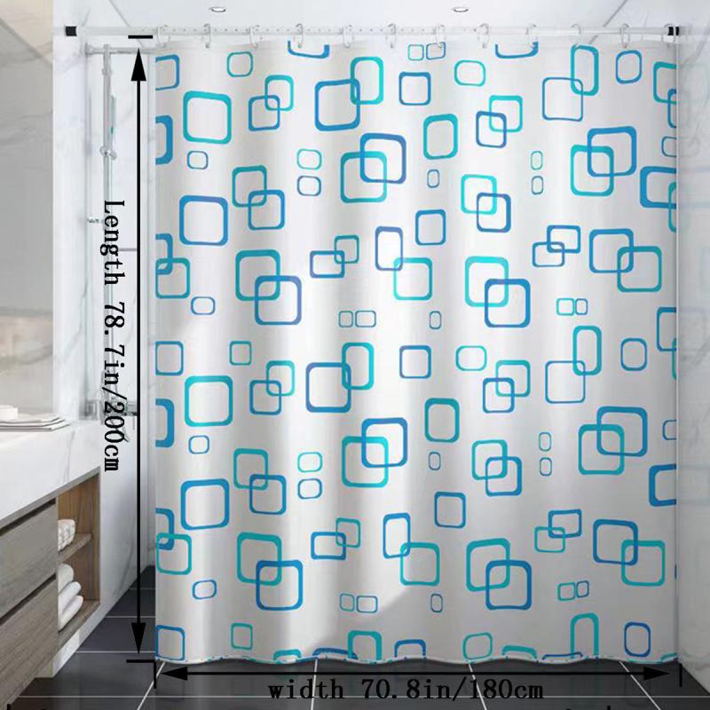 Geometric Print Shower Curtain Waterproof and Mildew Resistant Multiple Sizes