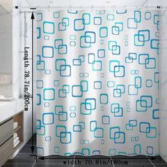 Geometric Print Shower Curtain Waterproof and Mildew Resistant Multiple Sizes