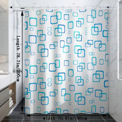 Geometric Print Shower Curtain Waterproof and Mildew Resistant Multiple Sizes