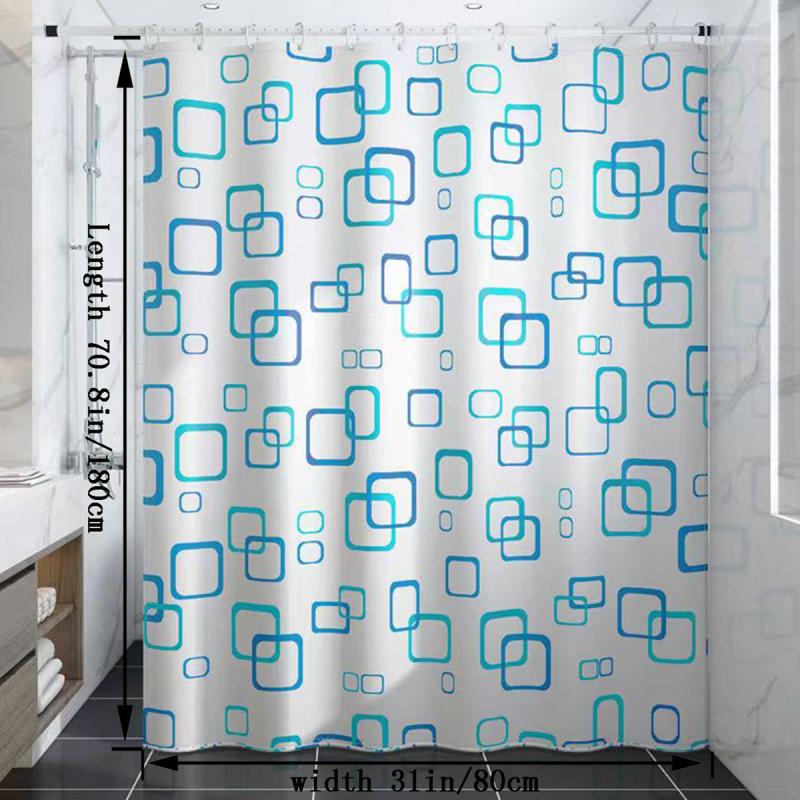Geometric Print Shower Curtain Waterproof and Mildew Resistant Multiple Sizes