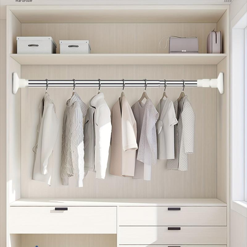 Adjustable Telescopic Stainless Steel Clothes Pole