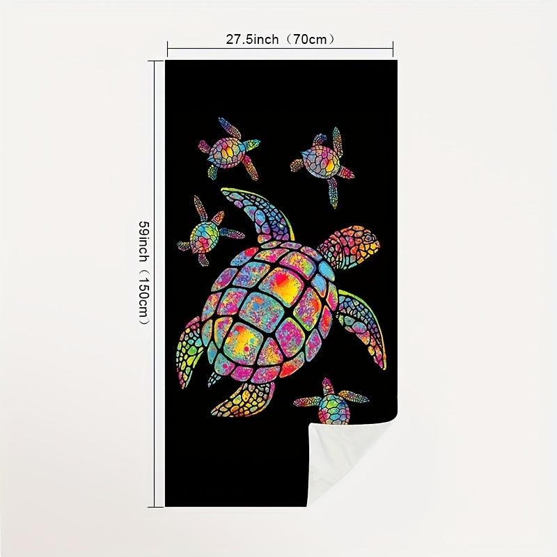 Turtle Pattern Beach Towel, Quick Drying, Strong Sand Absorption