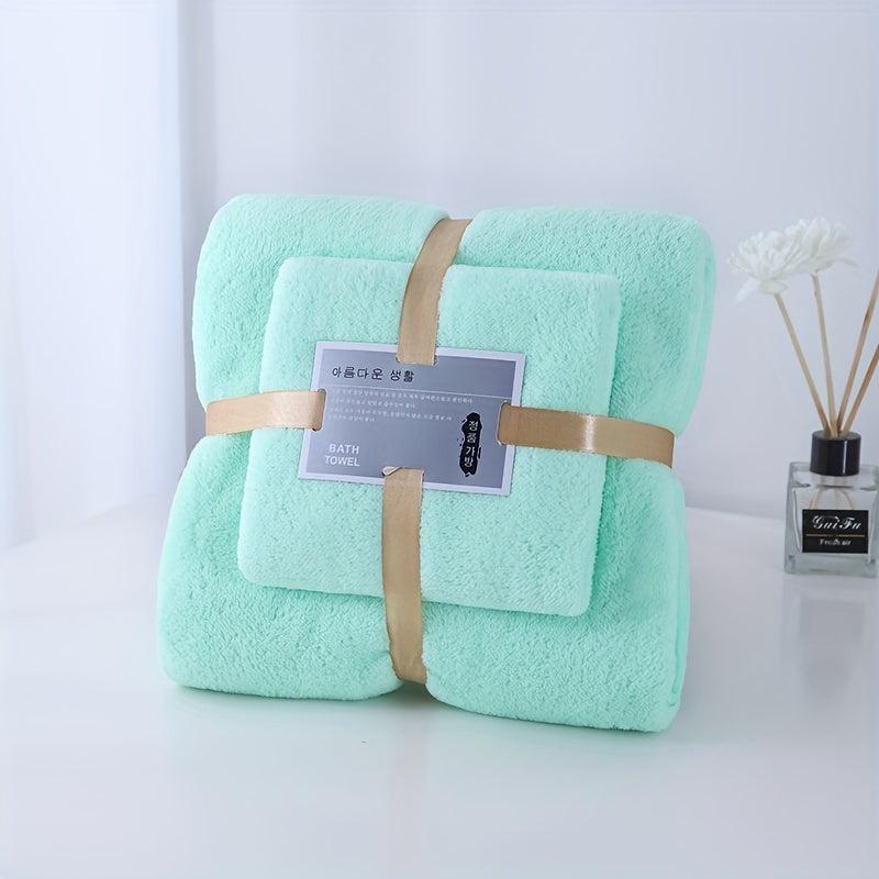Soft Absorbent Towel Set for Bathroom and Home - 2pcs