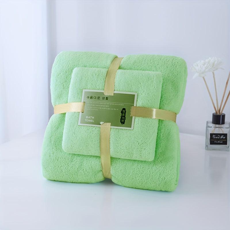 Soft Absorbent Towel Set for Bathroom and Home - 2pcs