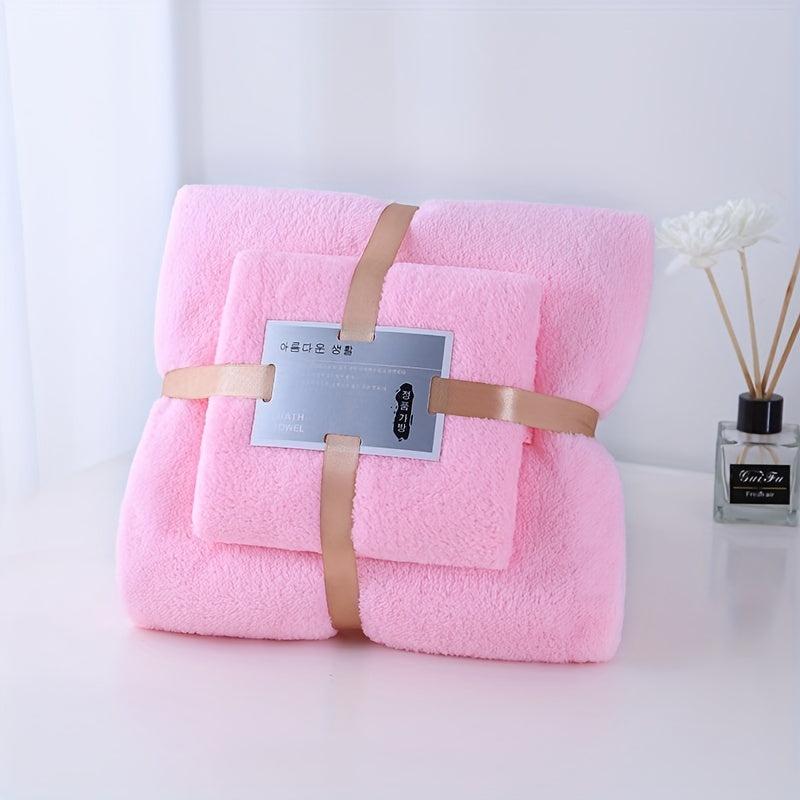 Soft Absorbent Towel Set for Bathroom and Home - 2pcs