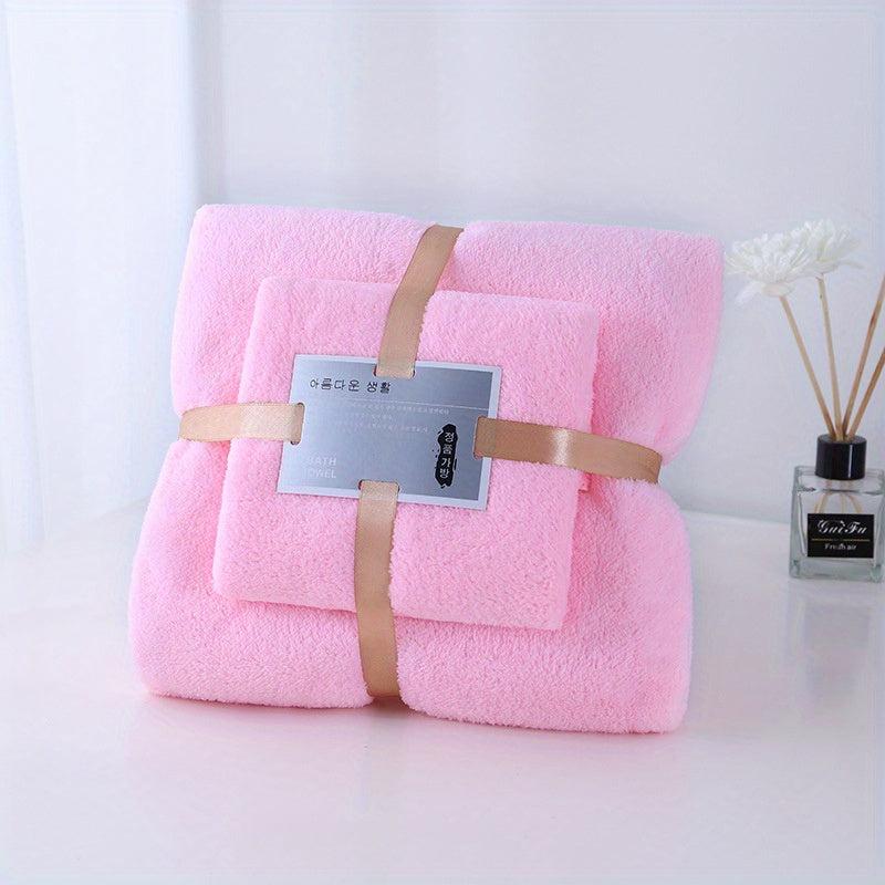 Soft Absorbent Towel Set for Bathroom and Home - 2pcs