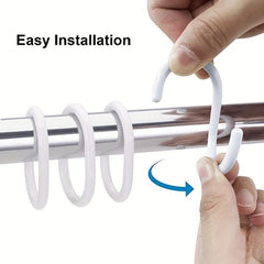 Plastic Shower Curtain Hooks Rings Set for Bathroom Shower Rod