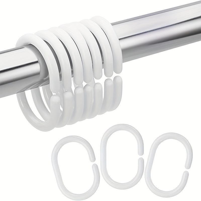 Plastic Shower Curtain Hooks Rings Set for Bathroom Shower Rod