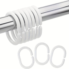 Plastic Shower Curtain Hooks Rings Set for Bathroom Shower Rod