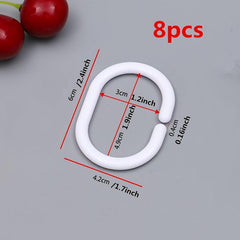 Plastic Shower Curtain Hooks Rings Set for Bathroom Shower Rod