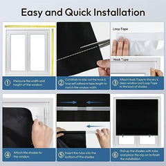 Blackout Roller Shades Cordless Window Blinds Thermal Insulated UV Protection